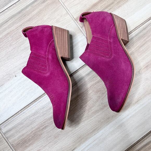 Frye Rubie Western Slip On Booties In Raspberry Size 5.5 - Picture 7 of 7